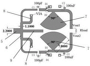 Integrated high-efficiency rectification antenna for collection of wireless energy