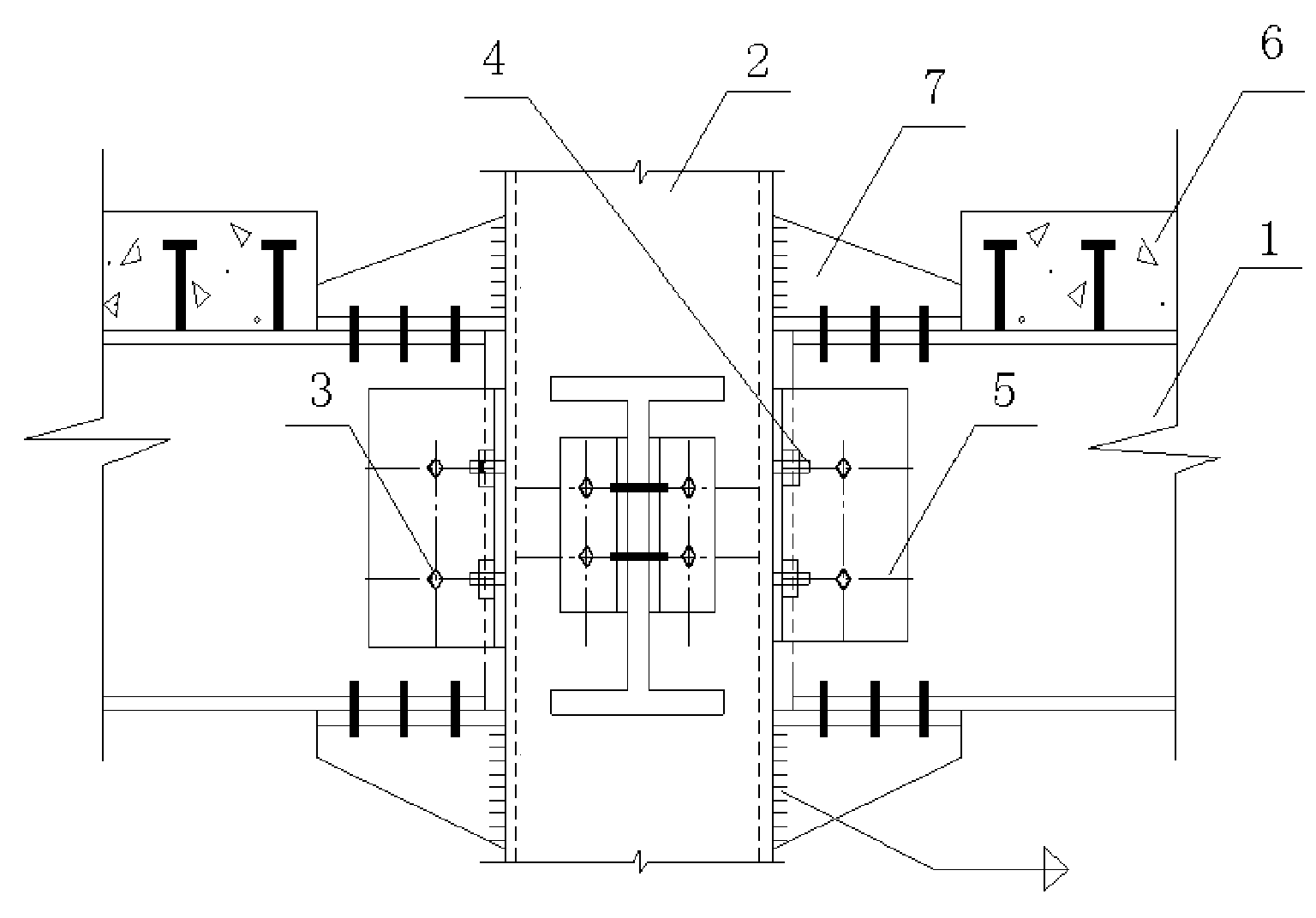 Connecting structure of beam column nodes and construction method thereof