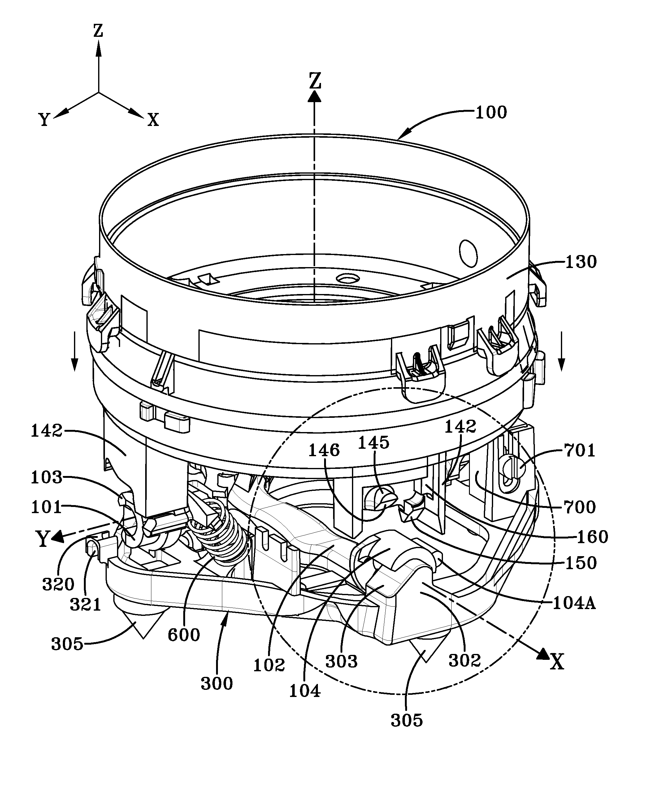 Assembly for retaining an airbag module to a steering wheel