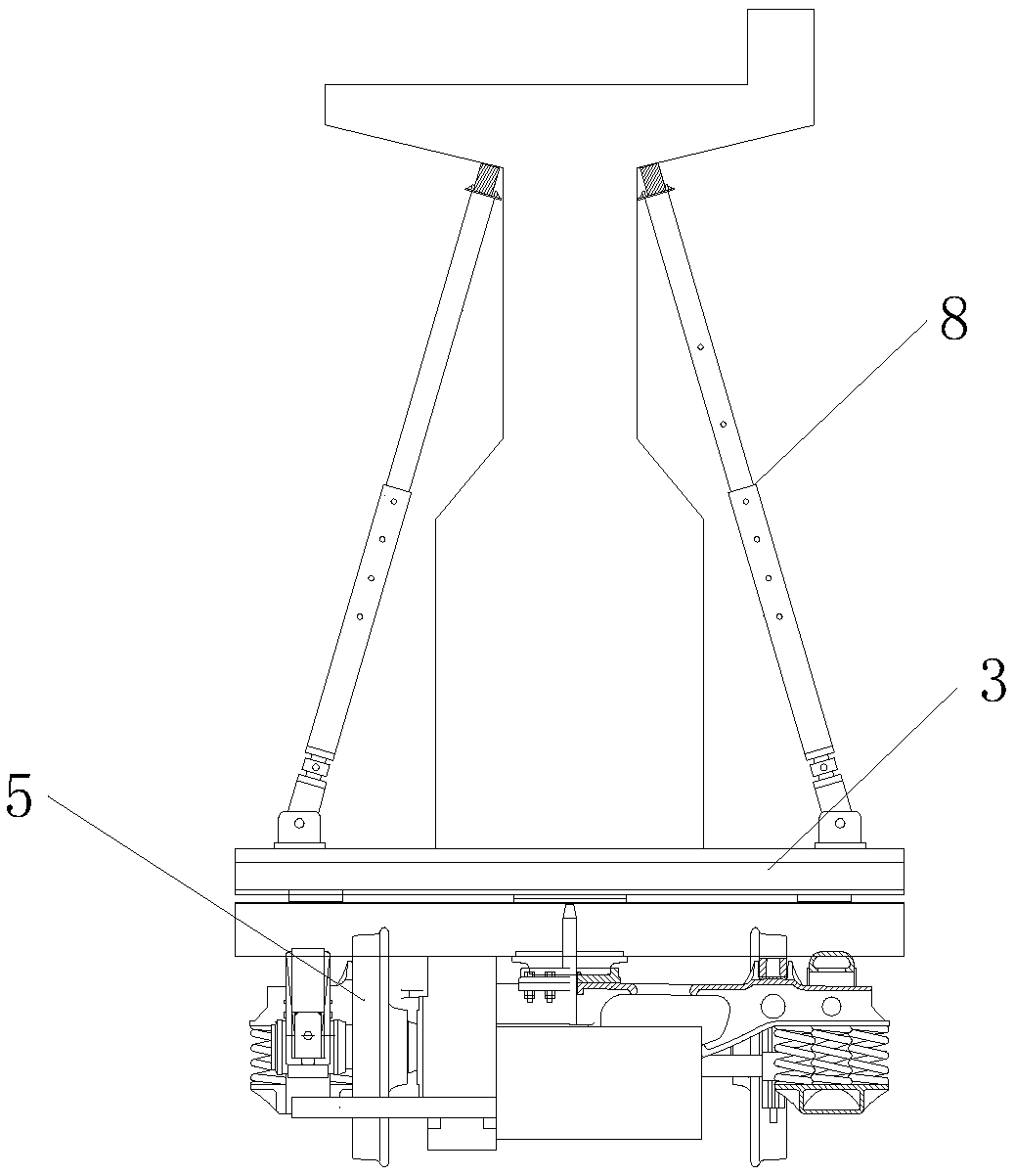 Railway flatcar for concrete beam transportation