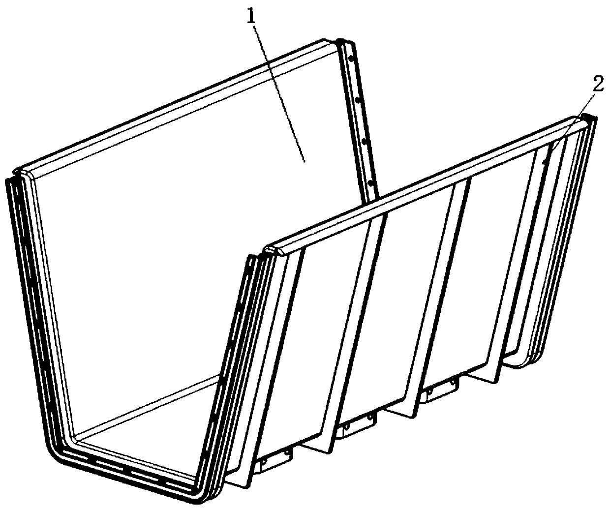 High-strength composite flexible channel structure