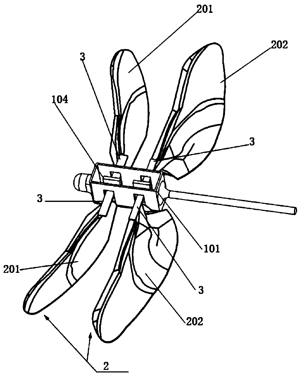 Piezoelectric dragonfly-imitating micro flapping-wing aircraft