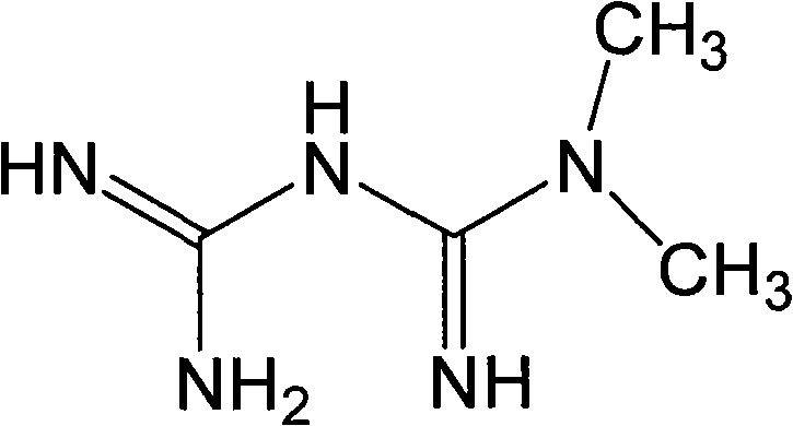Metformin acidic double salt compound and preparation method
