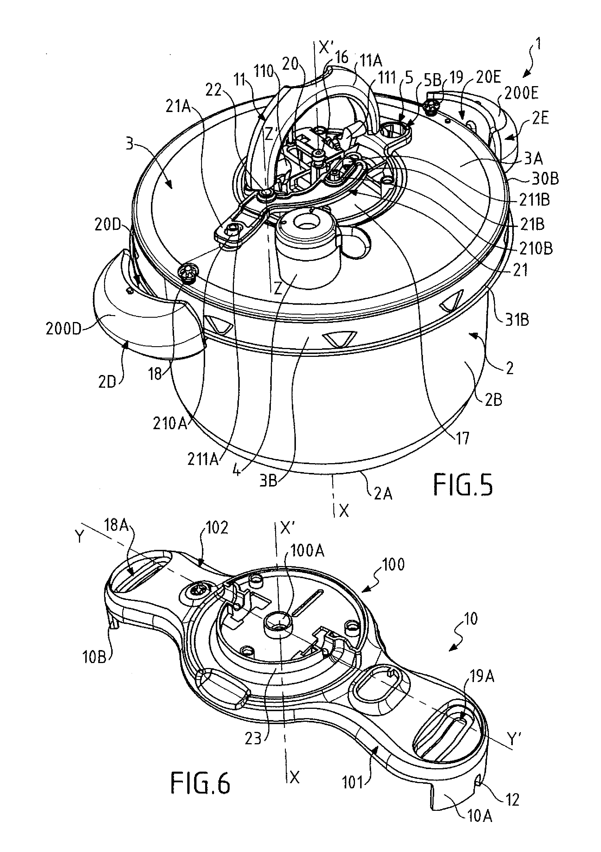 Bayonet-fitting pressure cooker provided with a vessel handle