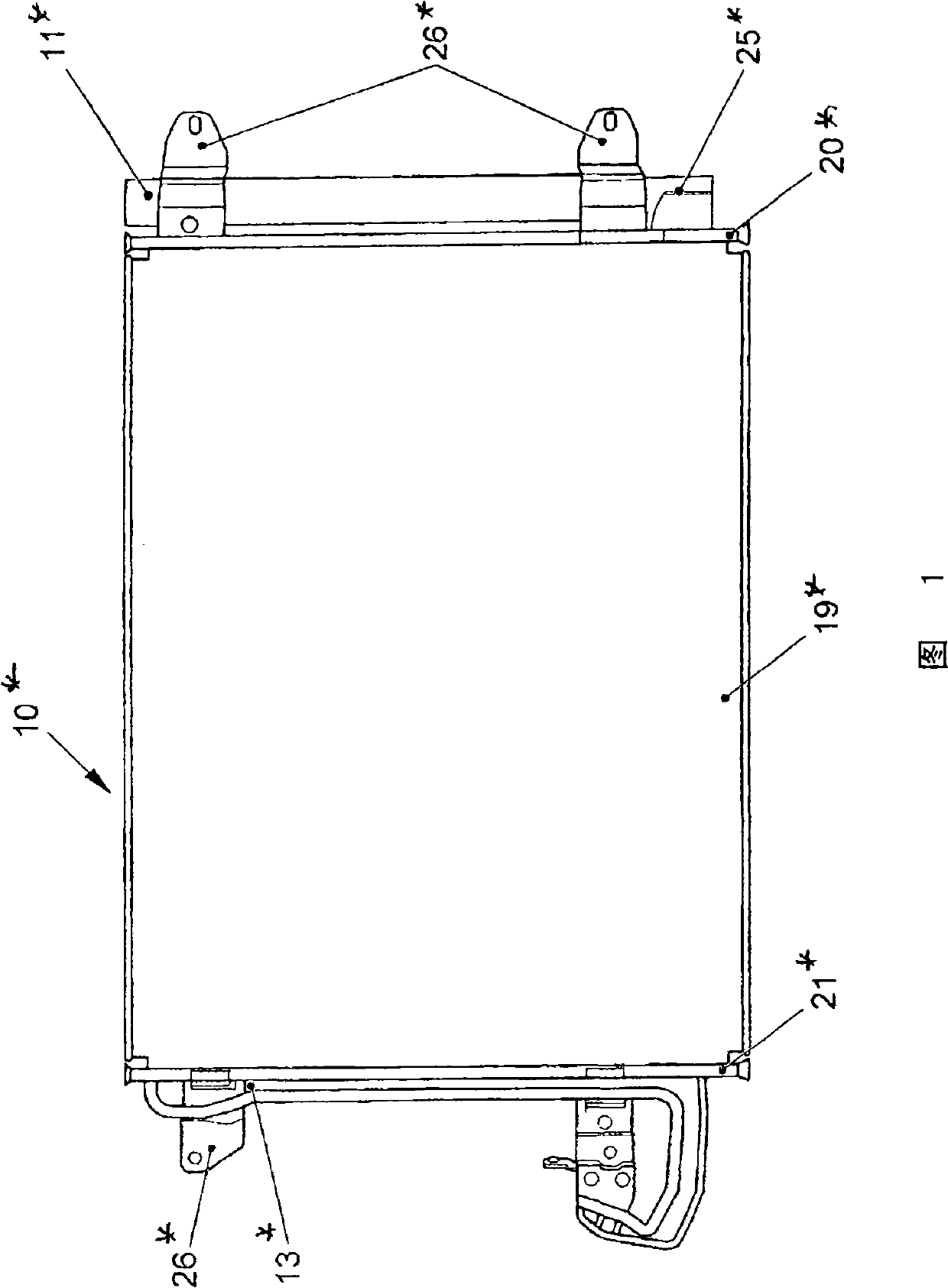 Dryer cartridge for condenser of cooling system for motor vehicle, and motor vehicle equipped with the same