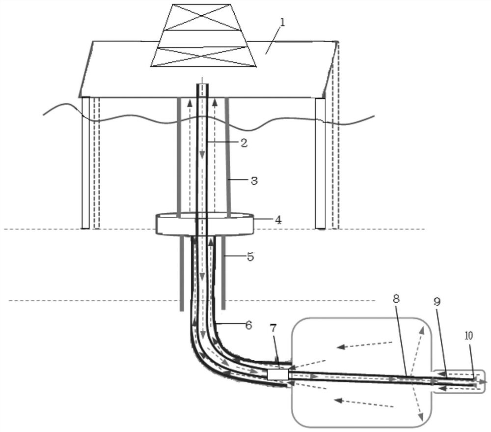 Thermal jet natural gas hydrate exploitation device, system and method