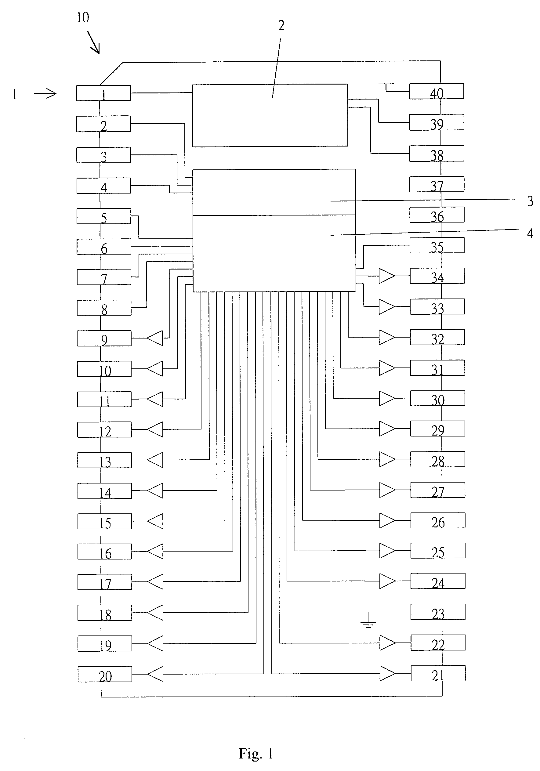 Integrated circuit driver chip for an electroluminescent device