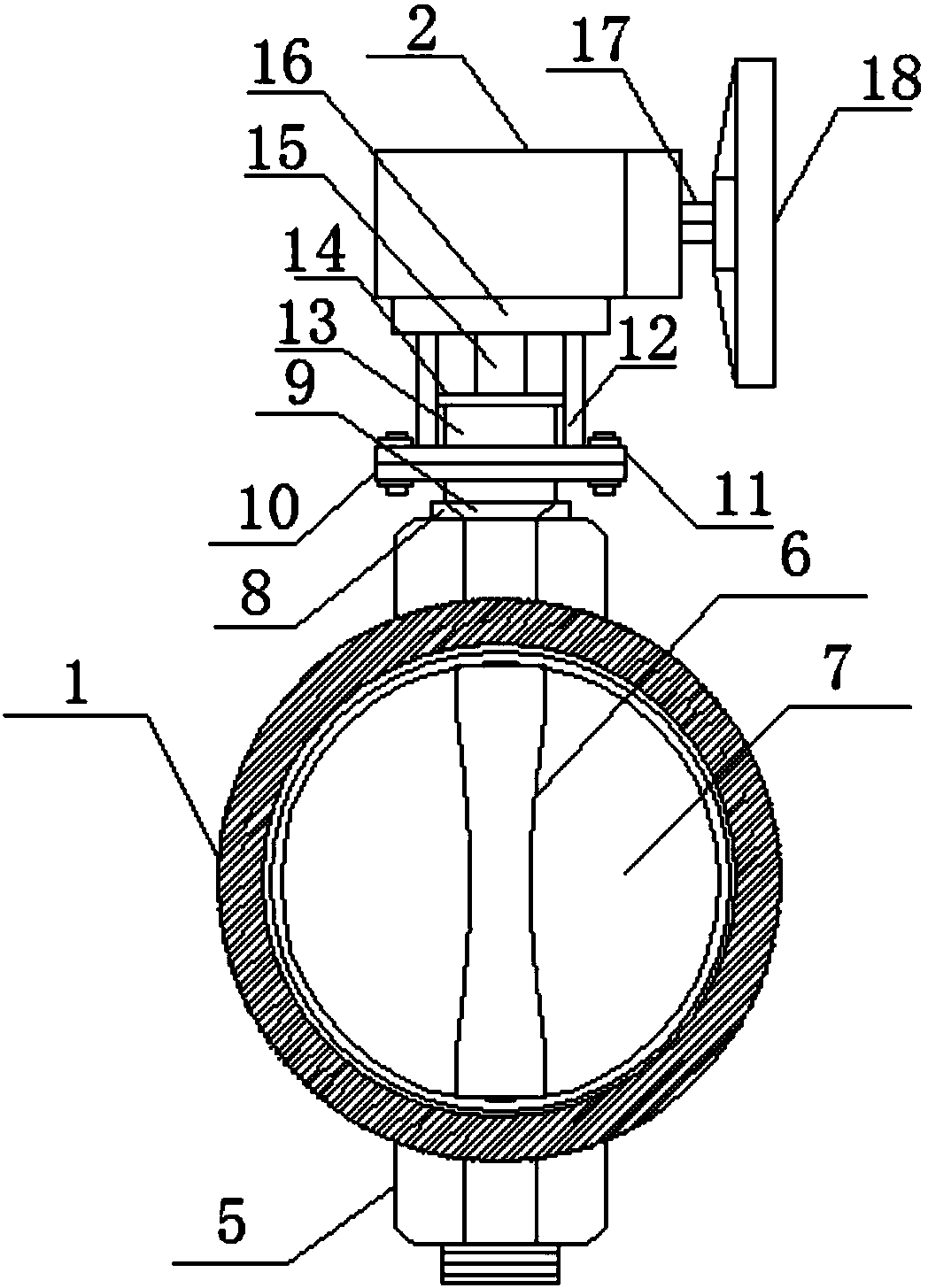 High-performance upper-mounted butterfly valve