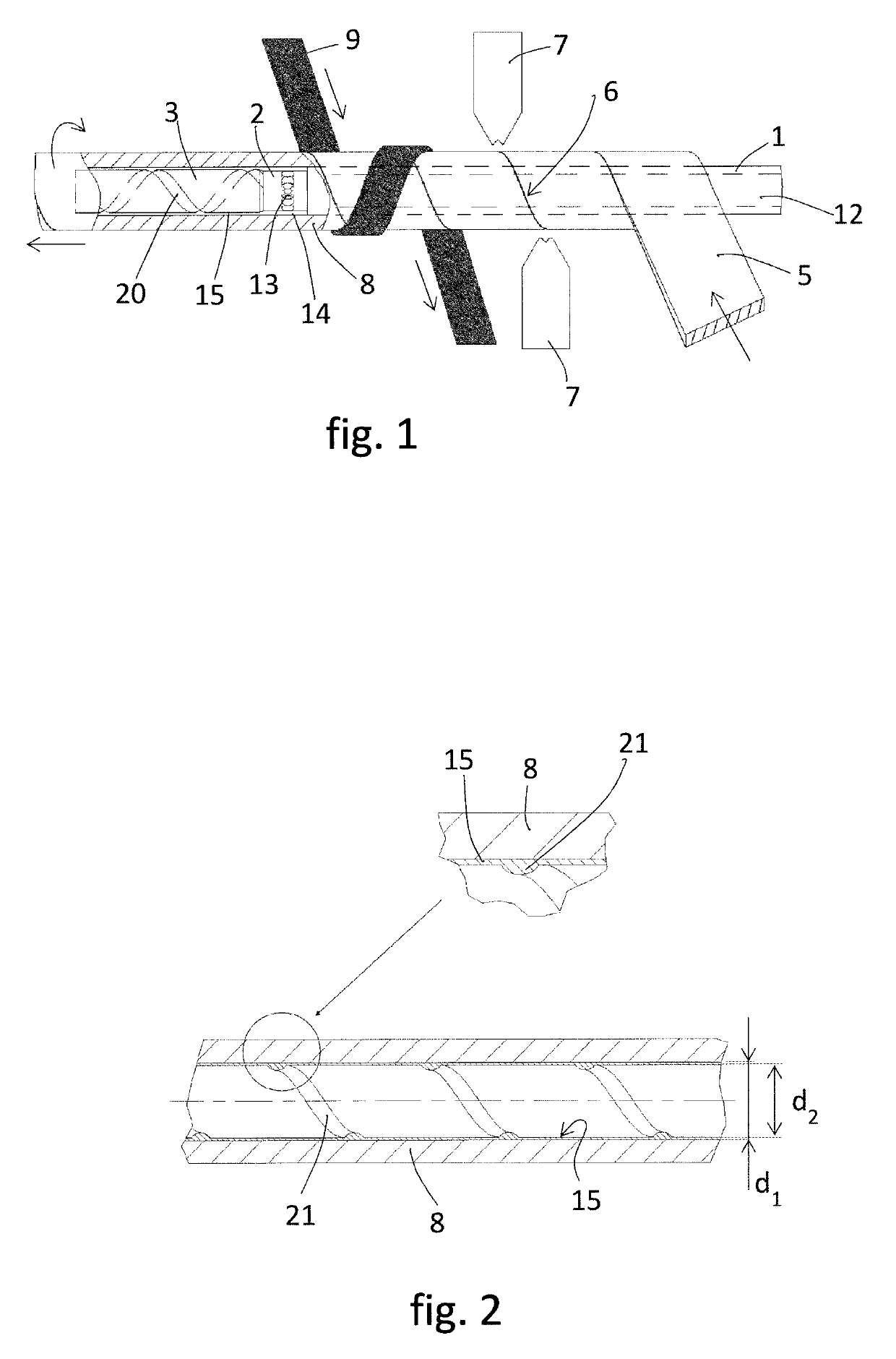 Tubular membrane with a helical ridge, as well as a method and apparatus for producing such a tubular membrane