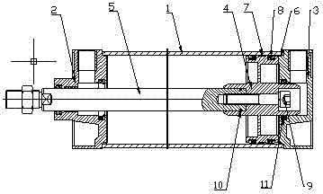 Air cylinder with end cover sealing structure