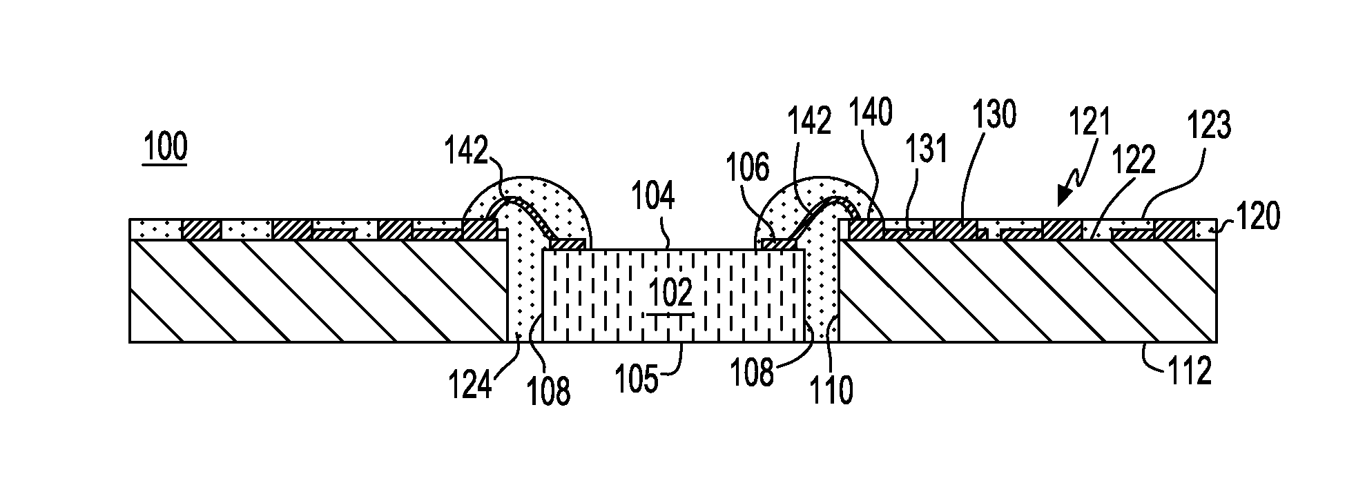 Wafer level packages with mechanically decoupled fan-in and fan-out areas