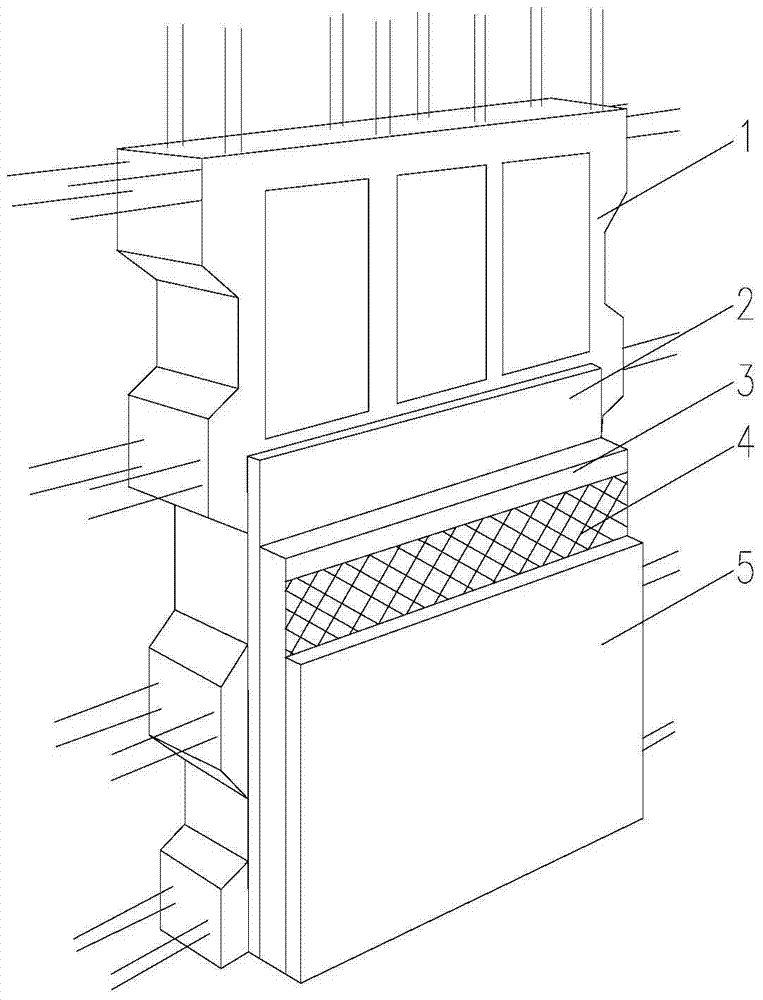 A prefabricated composite wallboard based on mortar external thermal insulation treatment and its manufacturing method