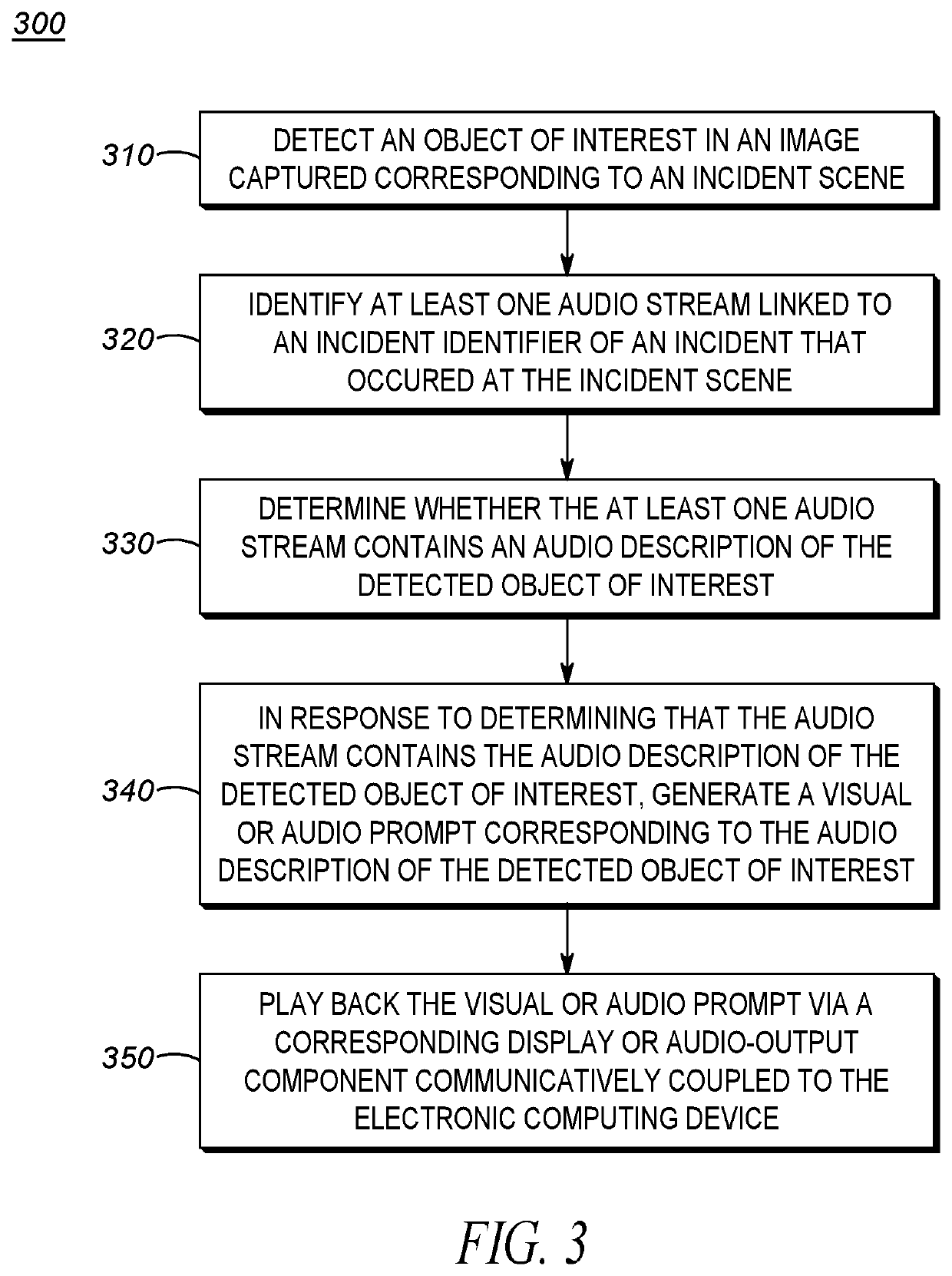 Device and method for augmenting images of an incident scene with object description