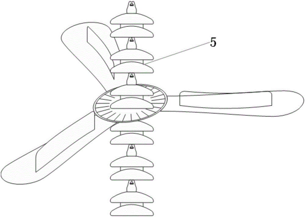 Transmission line suspension insulator string wind automatic sweeper