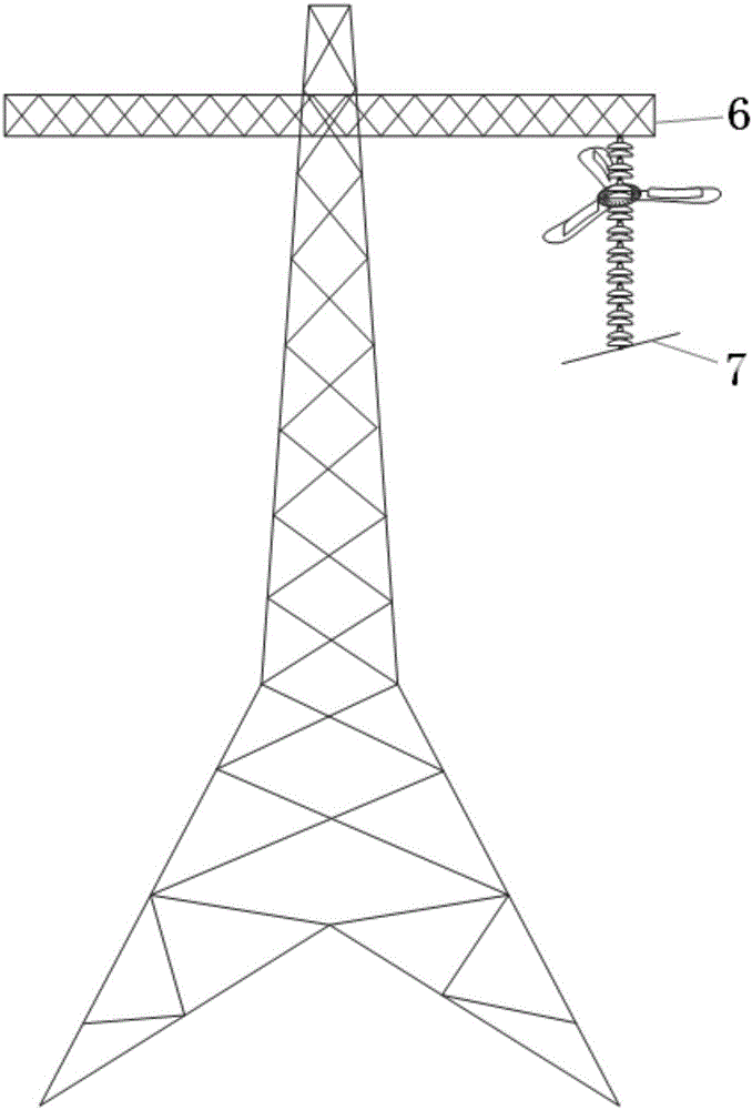 Transmission line suspension insulator string wind automatic sweeper