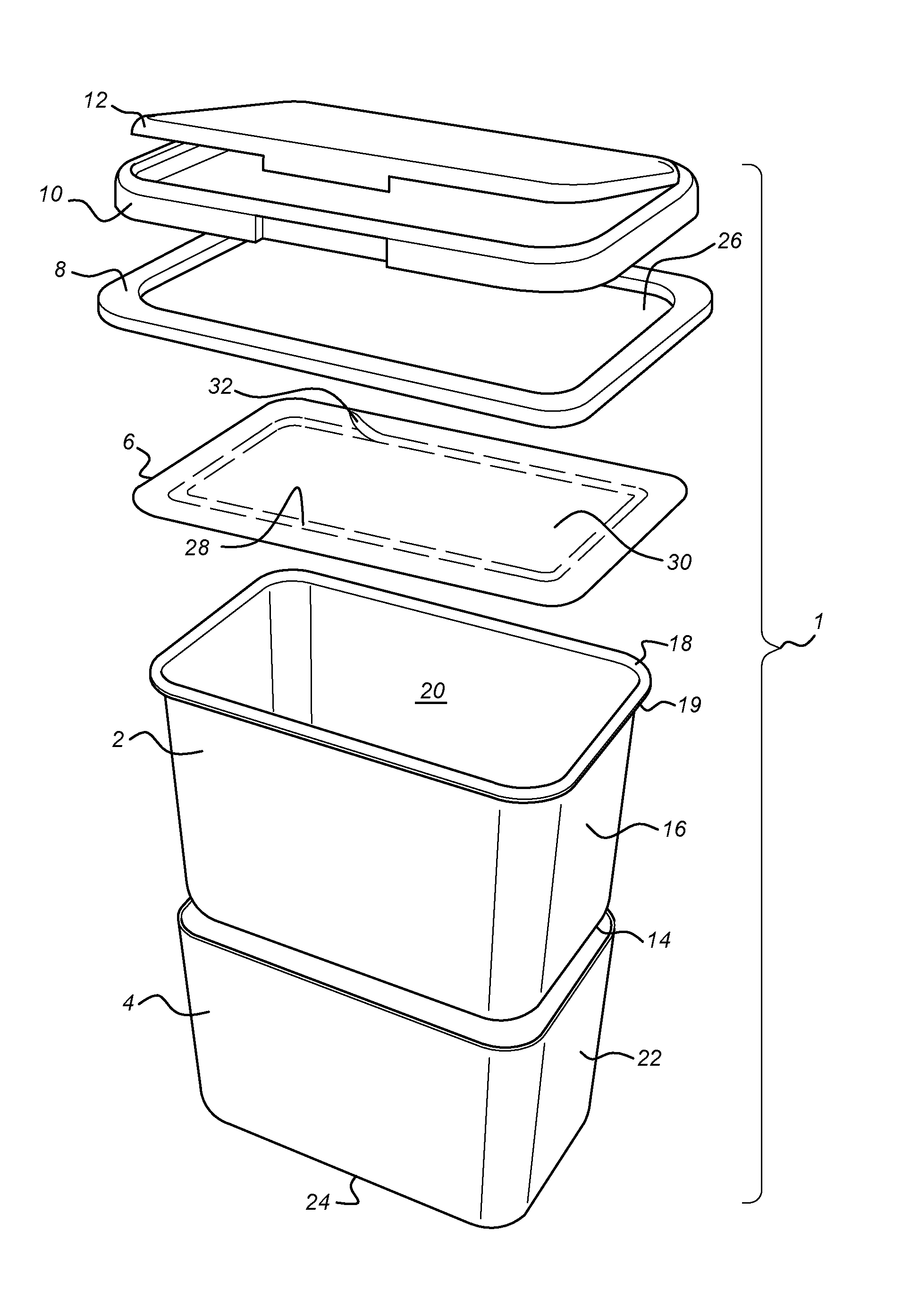 Thermoformed container with lid