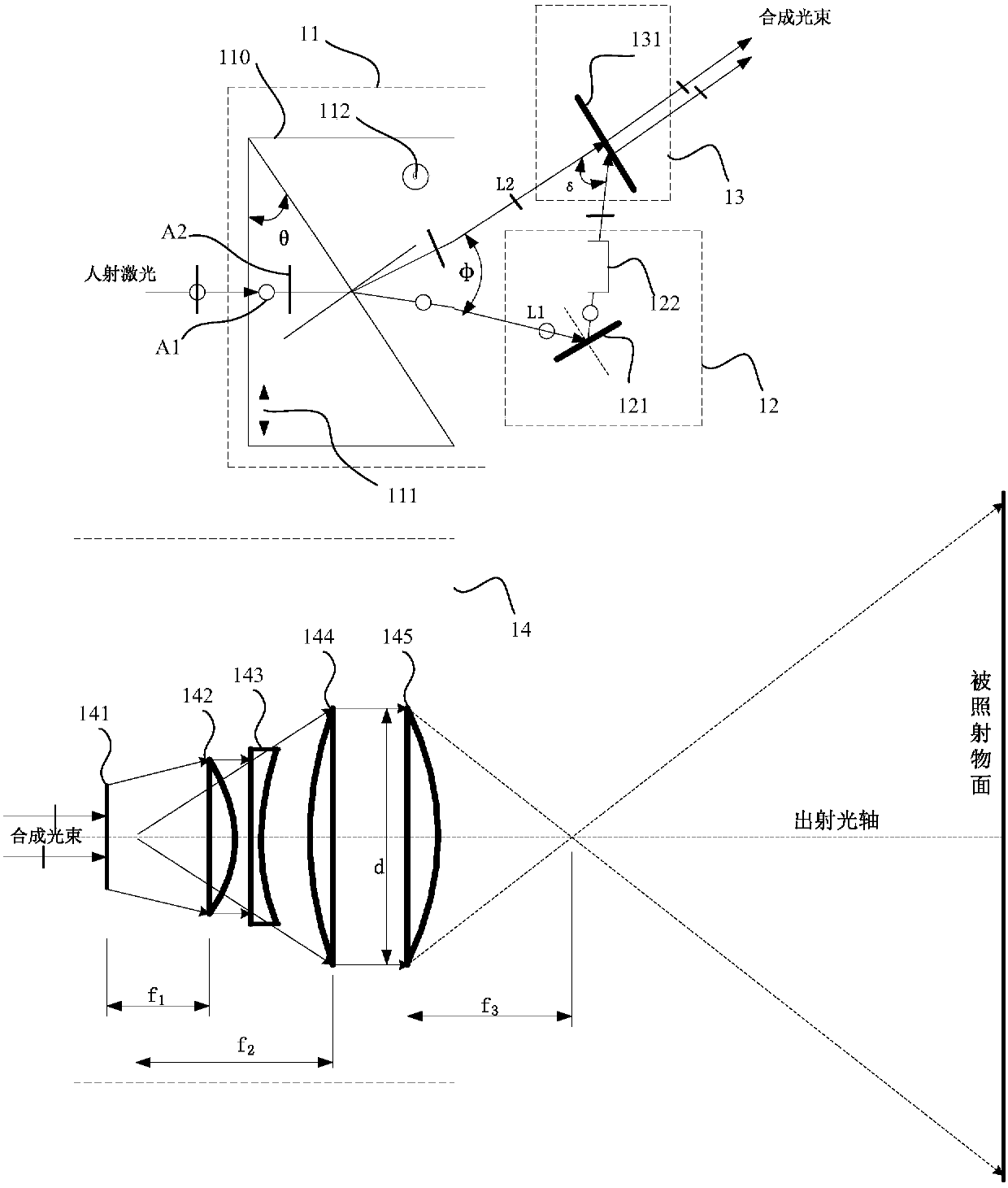 Polarized light wide view field transmission-type convergent illumination device and polarized light wide view field transmission-type convergent illumination method