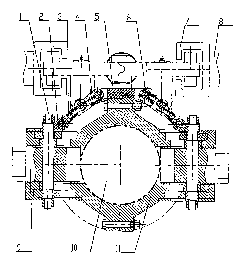 Connecting rod type interlocking mechanism for crane