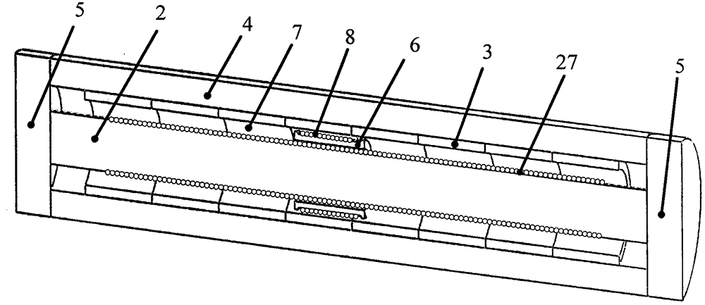 Long permanent magnetism tube centripetally-excited cylindrical low-frequency vibration calibration bench capable of realizing magnetic field tracking compensation