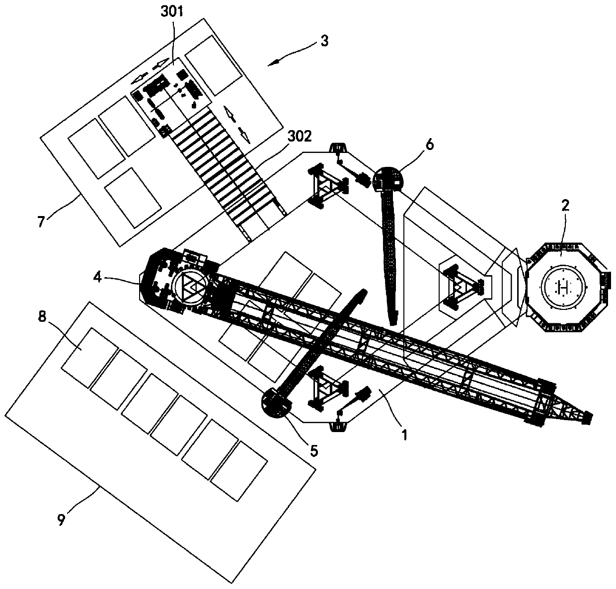 Offshore building unsealing operation platform and unsealing method thereof