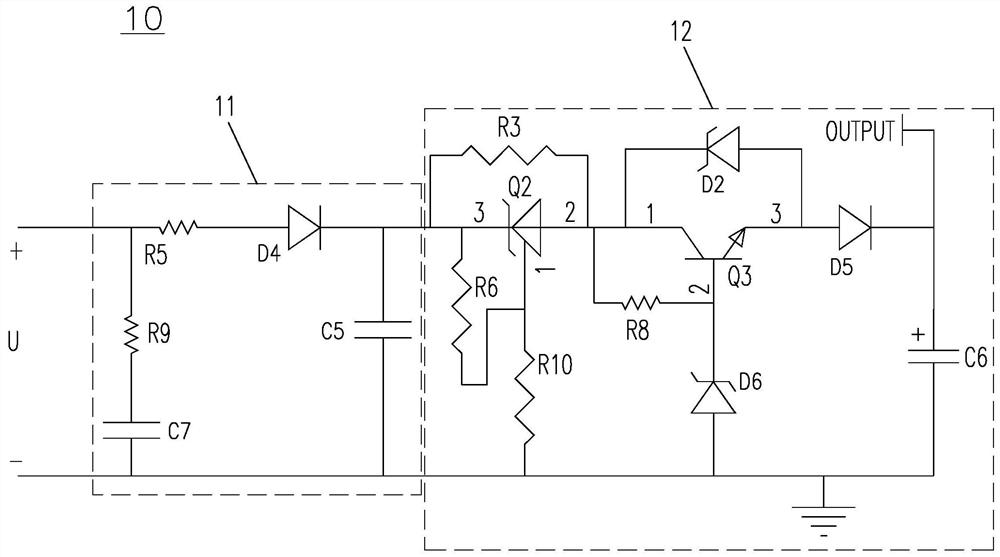 Abnormality test control circuit used in high-power power supply solution circuit