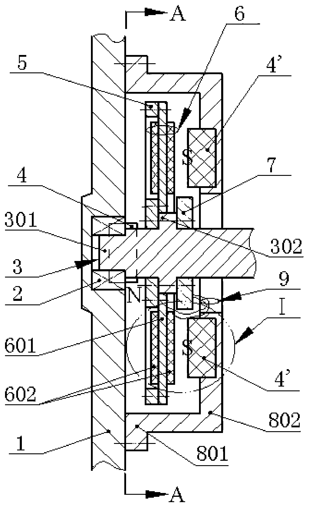 Magnetic force coupling axial excitation-based rotary disk type piezoelectric generator