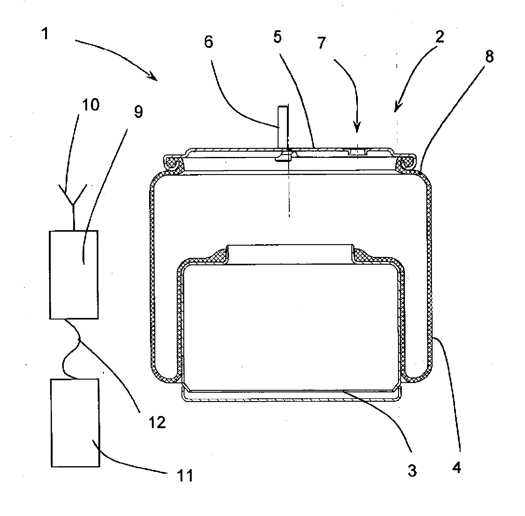 Identification device for a pneumatic spring