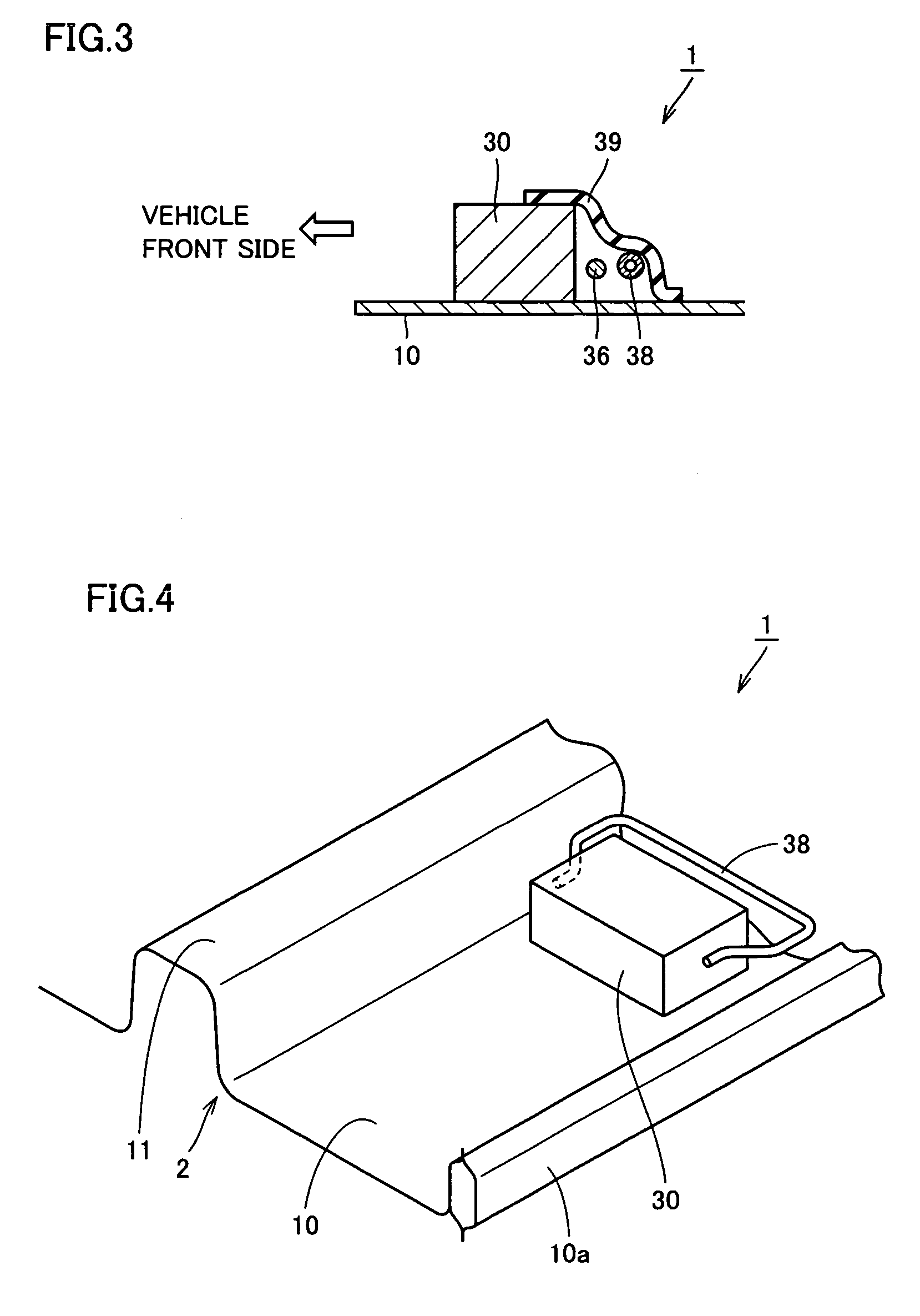 Mounting structure for vehicle battery pack
