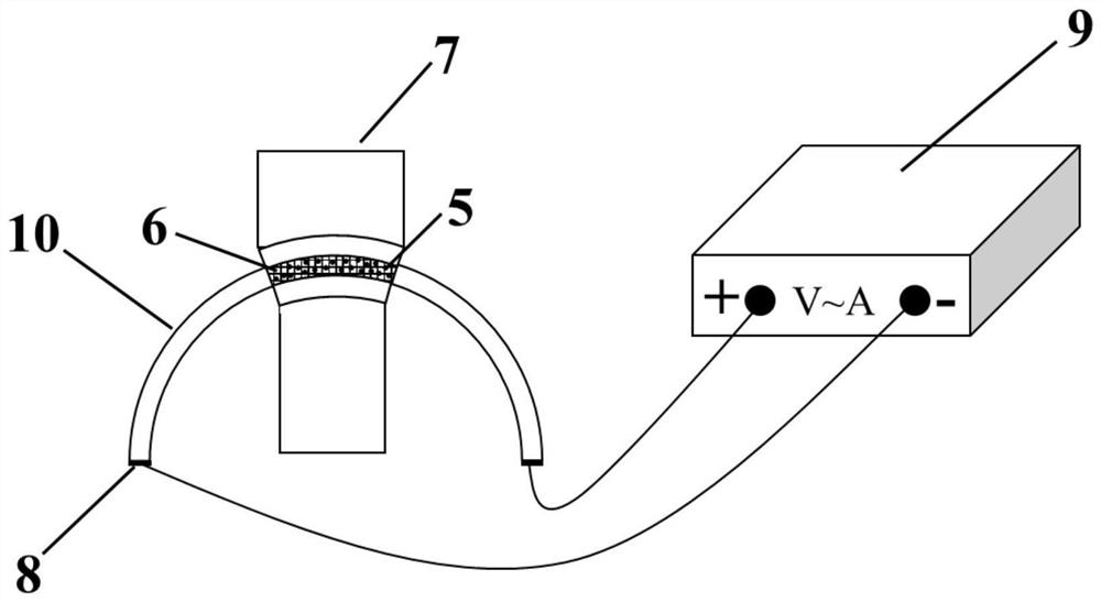 Device and method for repairing delamination damage of carbon fiber reinforced thermosetting resin matrix composite material