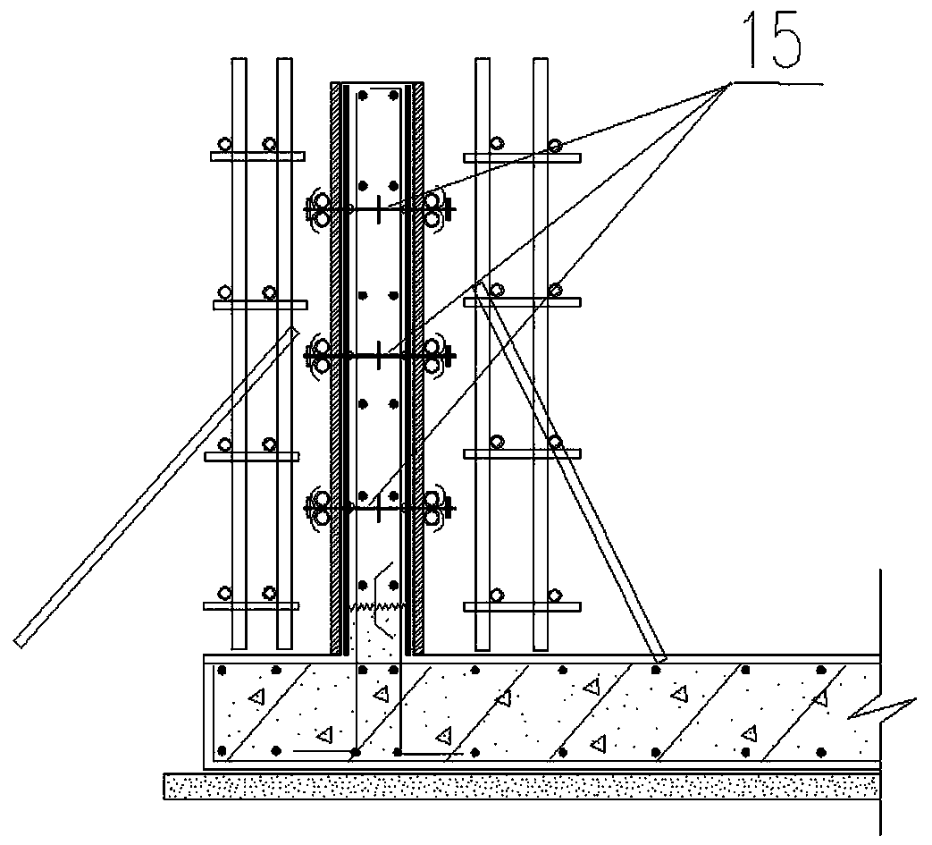 Template construction method capable of preventing wall of underground concrete pool from seepage