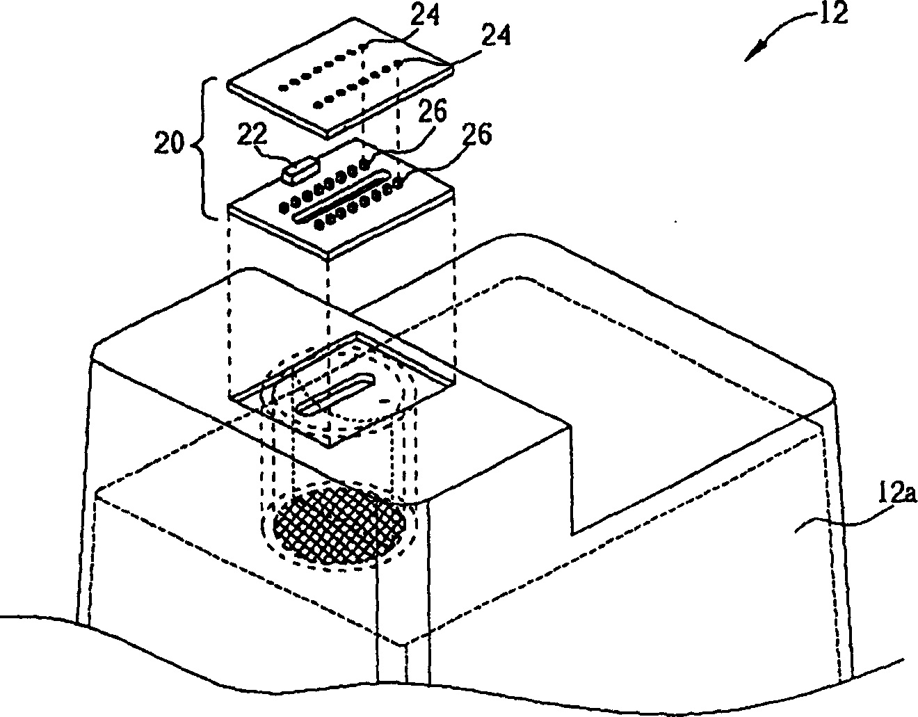 Ink-jet output device using temp sensor element and method for identifying kinds of ink cartridge
