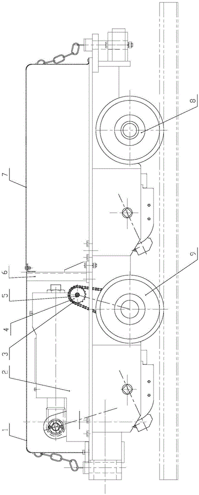 A kind of brake car for inclined lane rail transport