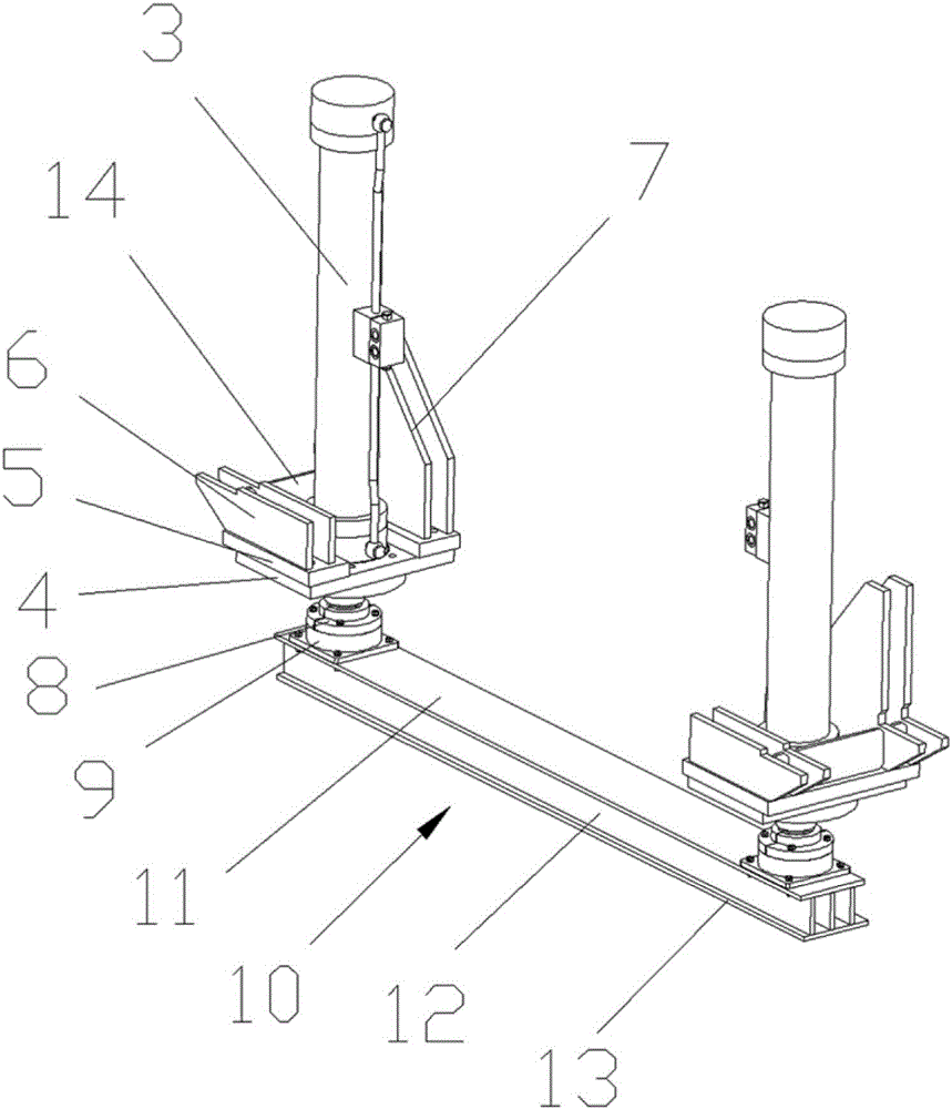 Vehicle frame lifting device for track construction vehicle