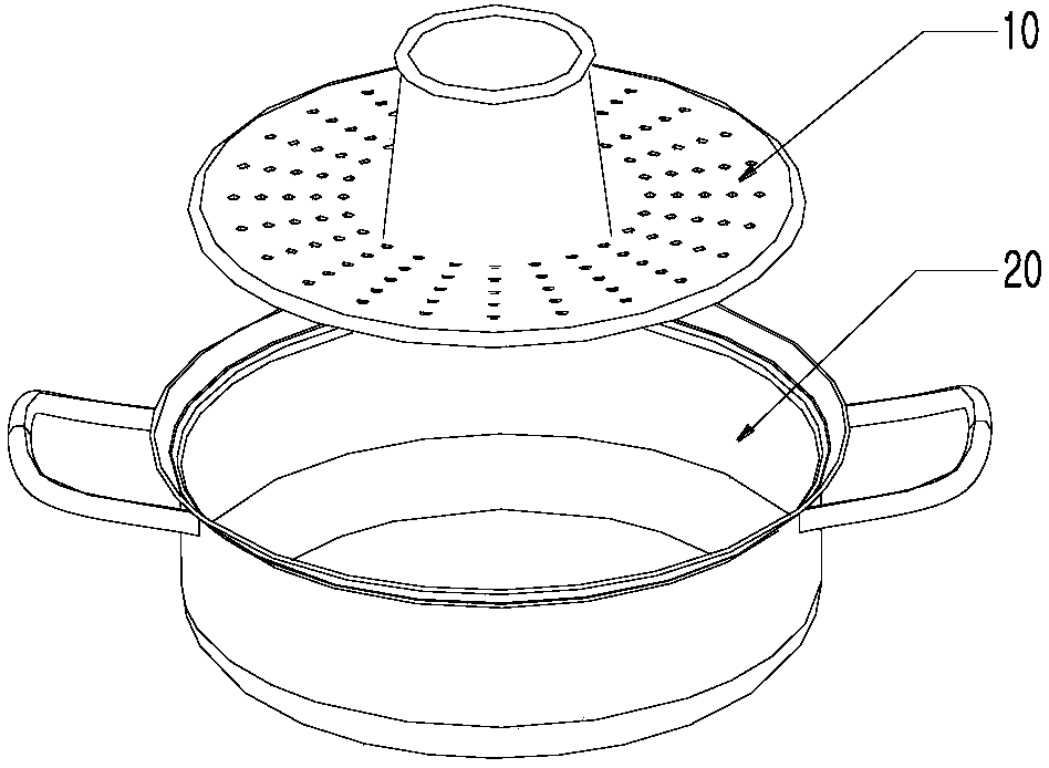 Hot pot ingredient barrel and automatic food material separation hot pot device with same