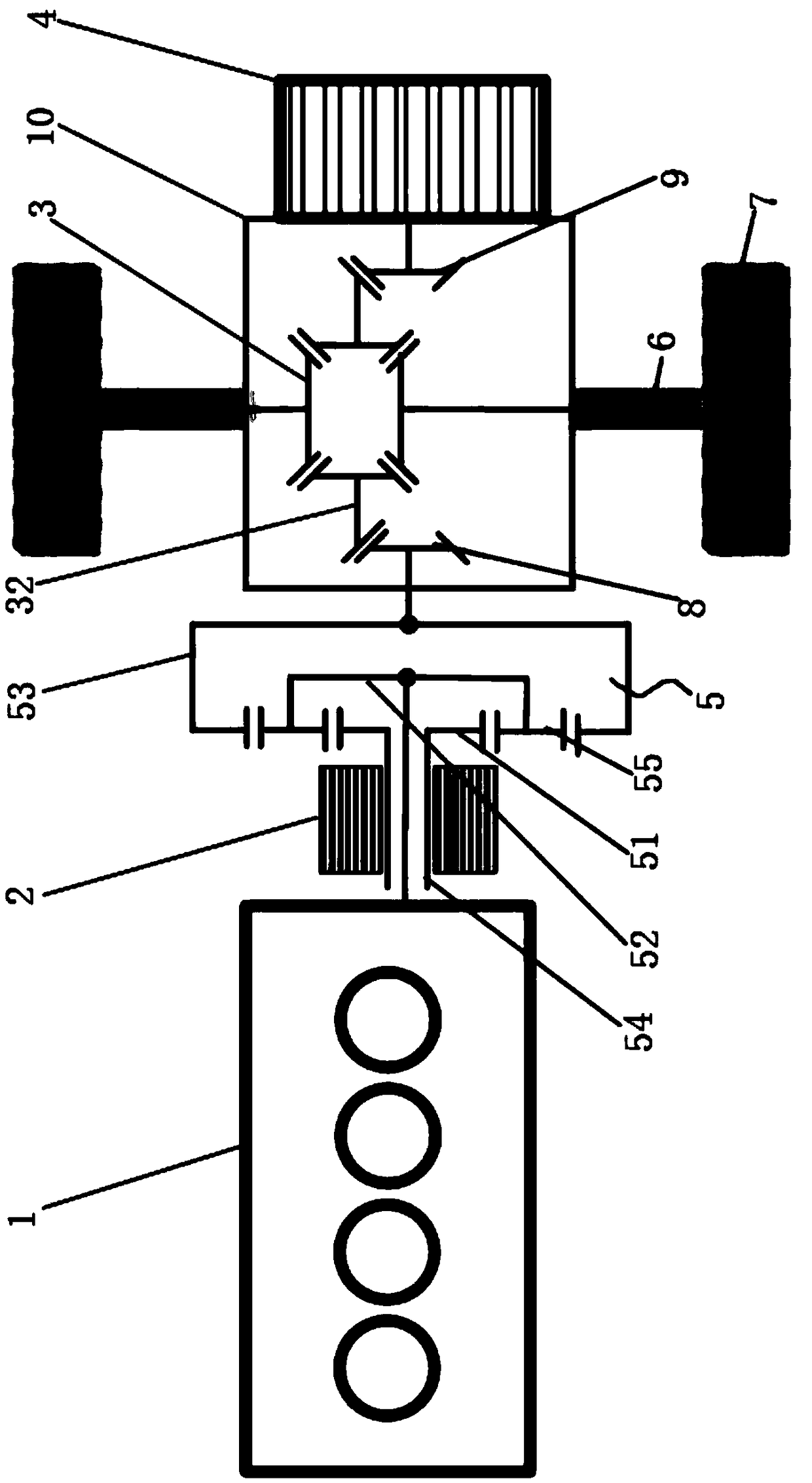 Hybrid power coupled axle based on single planetary line