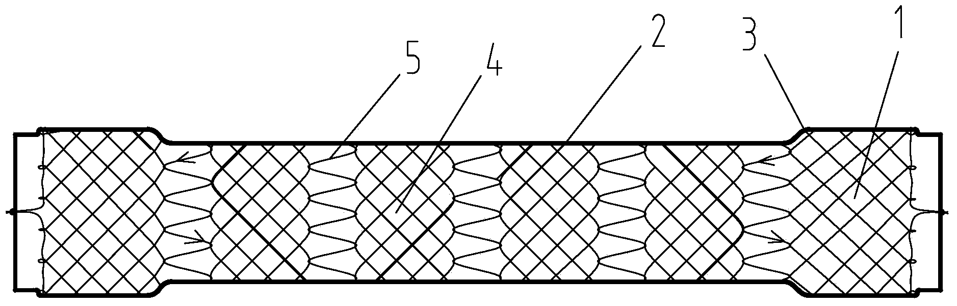 Super compliable recyclable film-covered subsection support and manufacturing method thereof