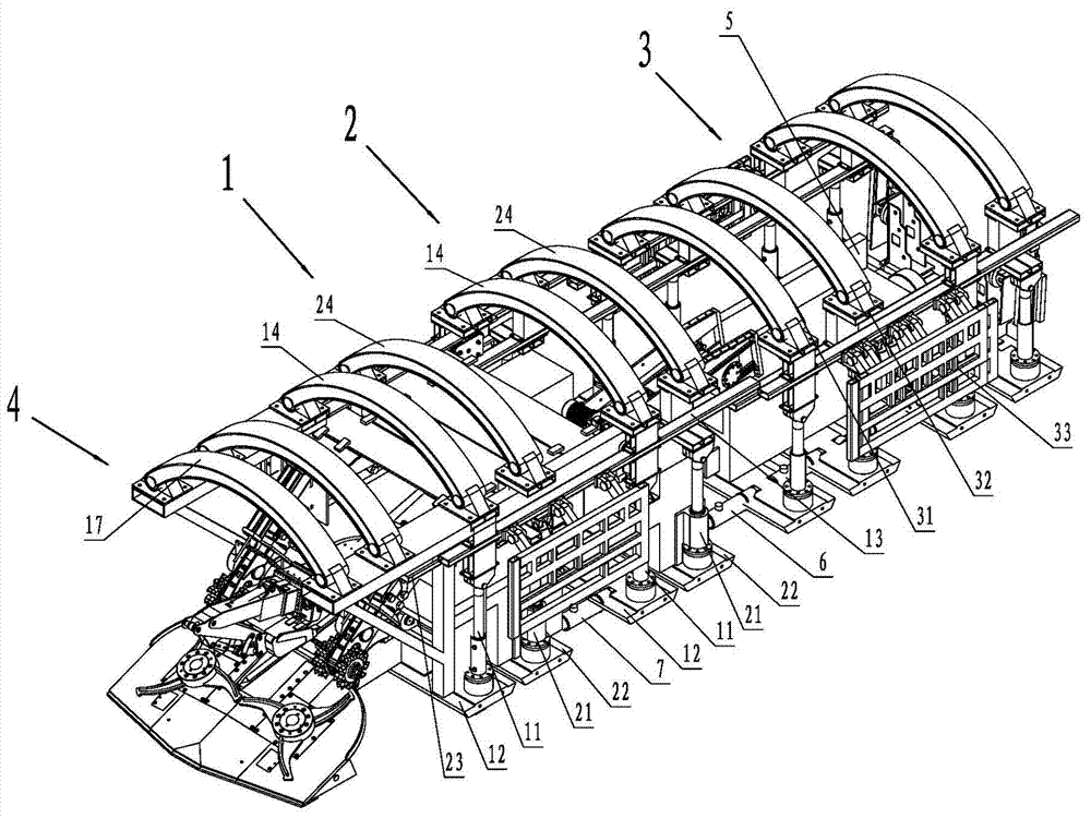 Stepping type tunneling support device suitable for tunneling in hard rock