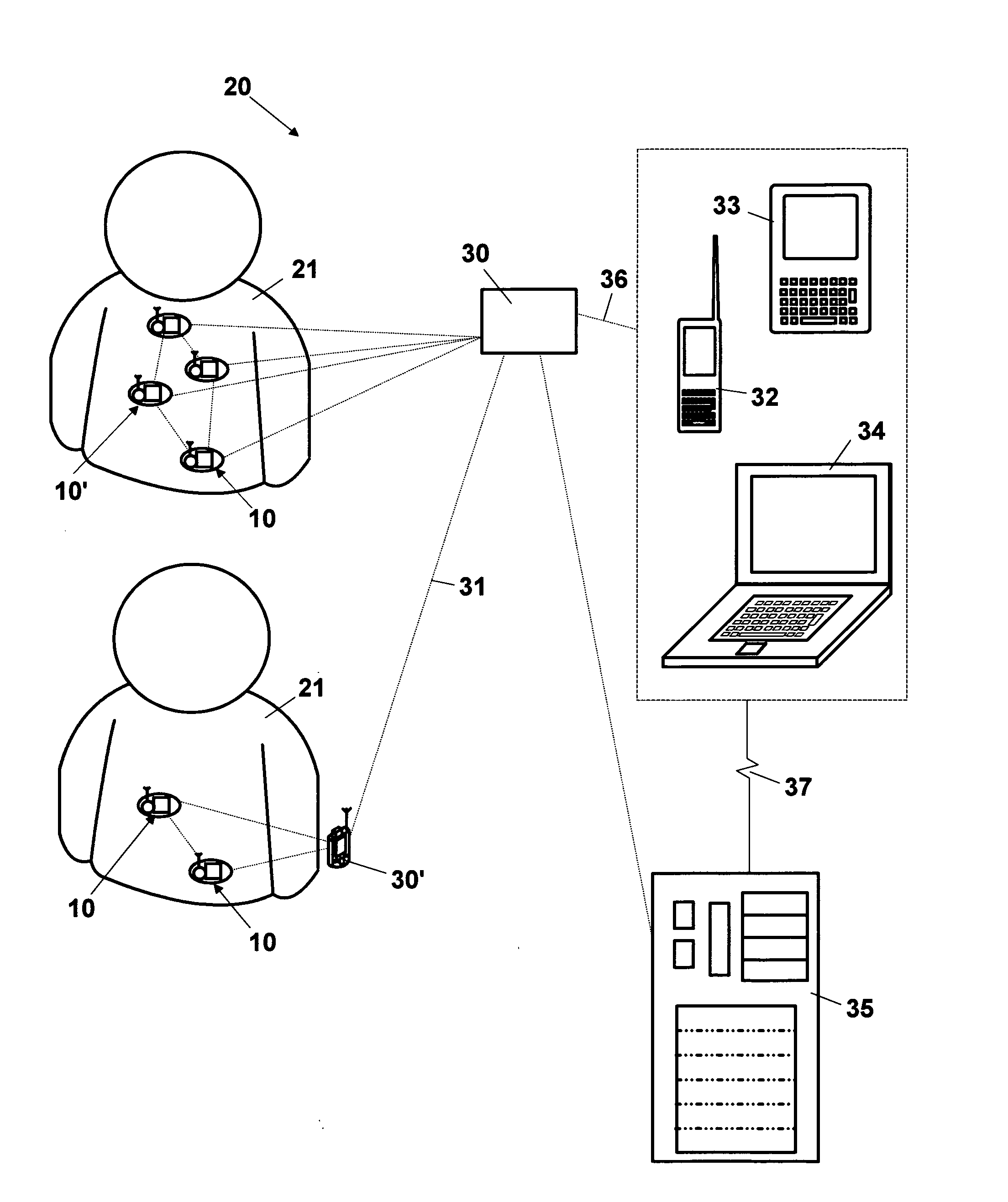Support device for sensors and/or actuators that can be part of a wireless network of sensors/actuators