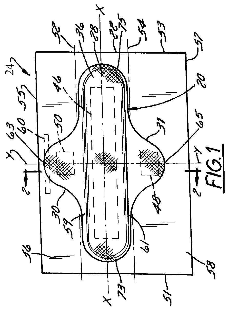 Individually wrapped absorbent article and method and apparatus for its production