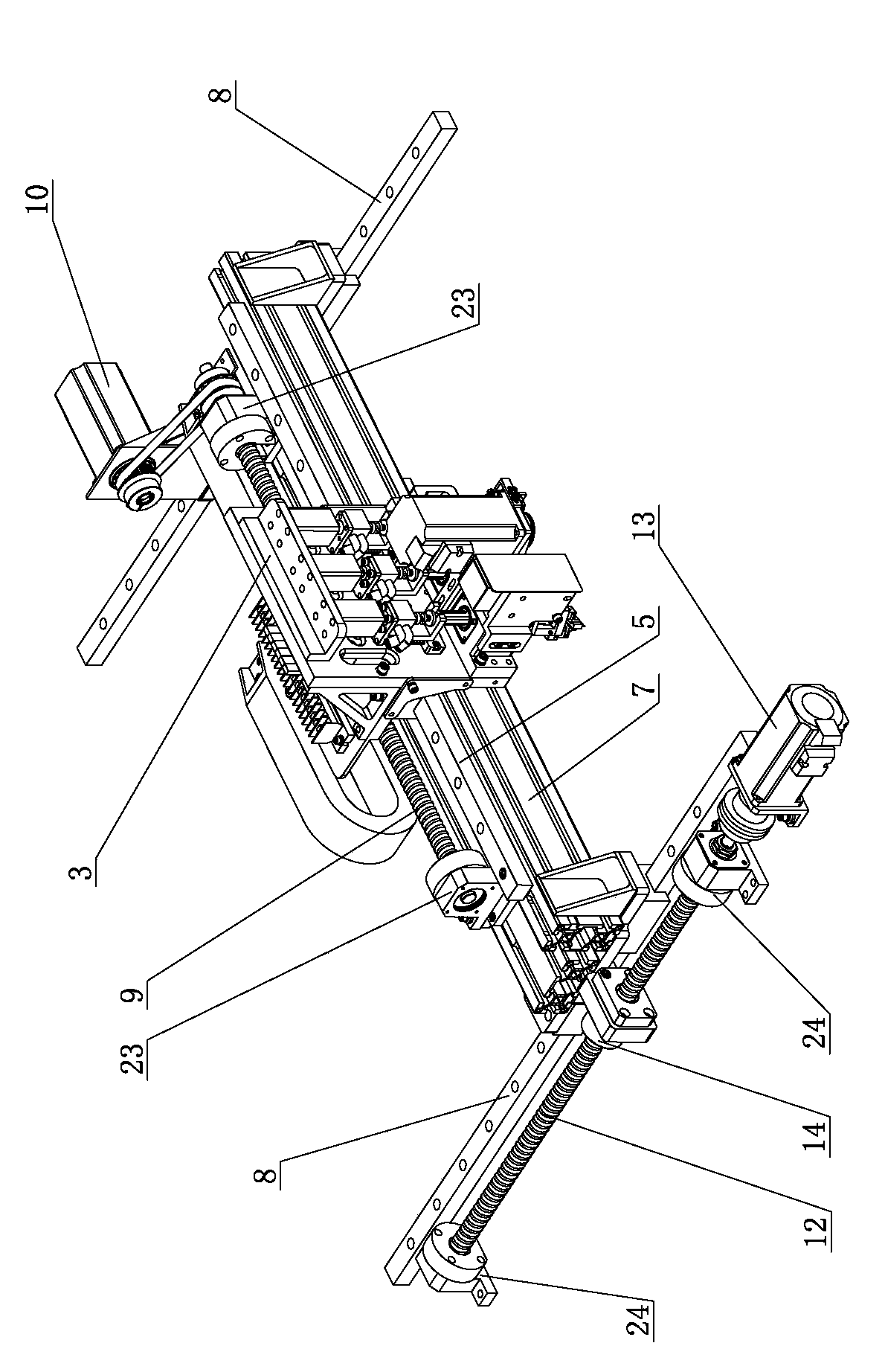 Translation mechanism of component inserter