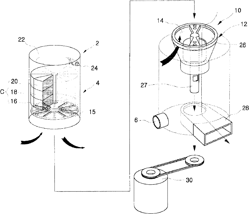 Separate rotary valve assembly for changing air direction of regenerative combustion device and regenerative combustion system including the same