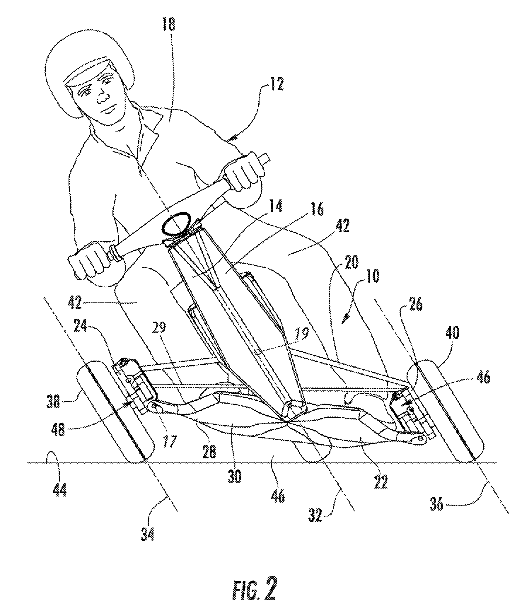 Suspension assembly having an integrated stable storage platform