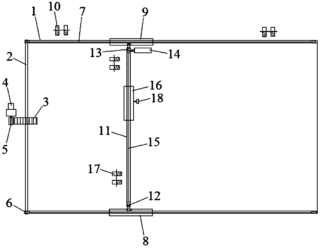 Ceiling type reciprocating short yarn dropping device