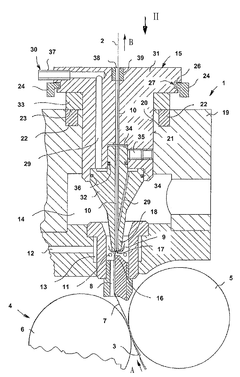 Air jet spinning unit having spindle-shaped component