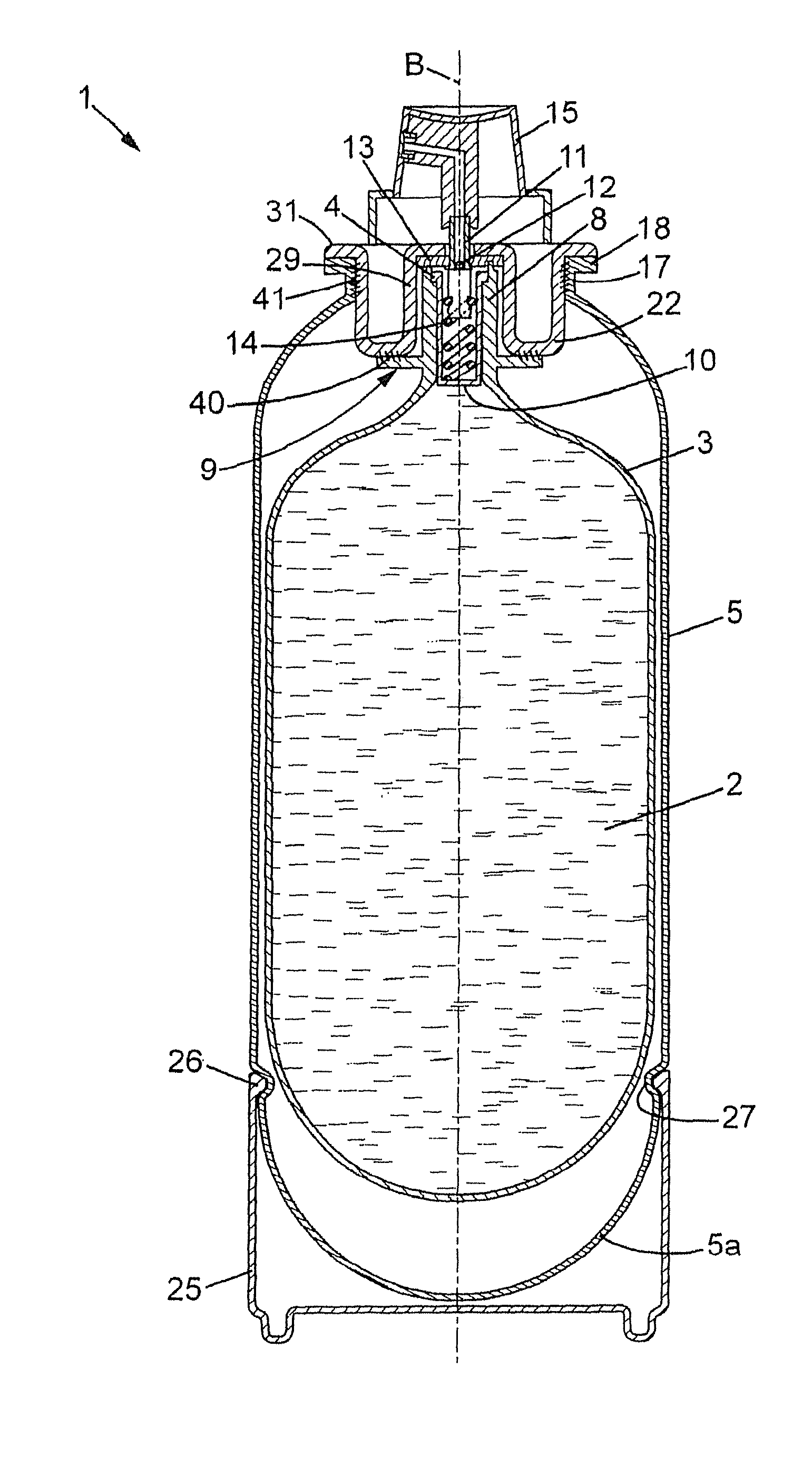 Method for producing a device for dispensing fluid product under pressure, apparatus for implementing such a method and device for dispensing fluid product under pressure