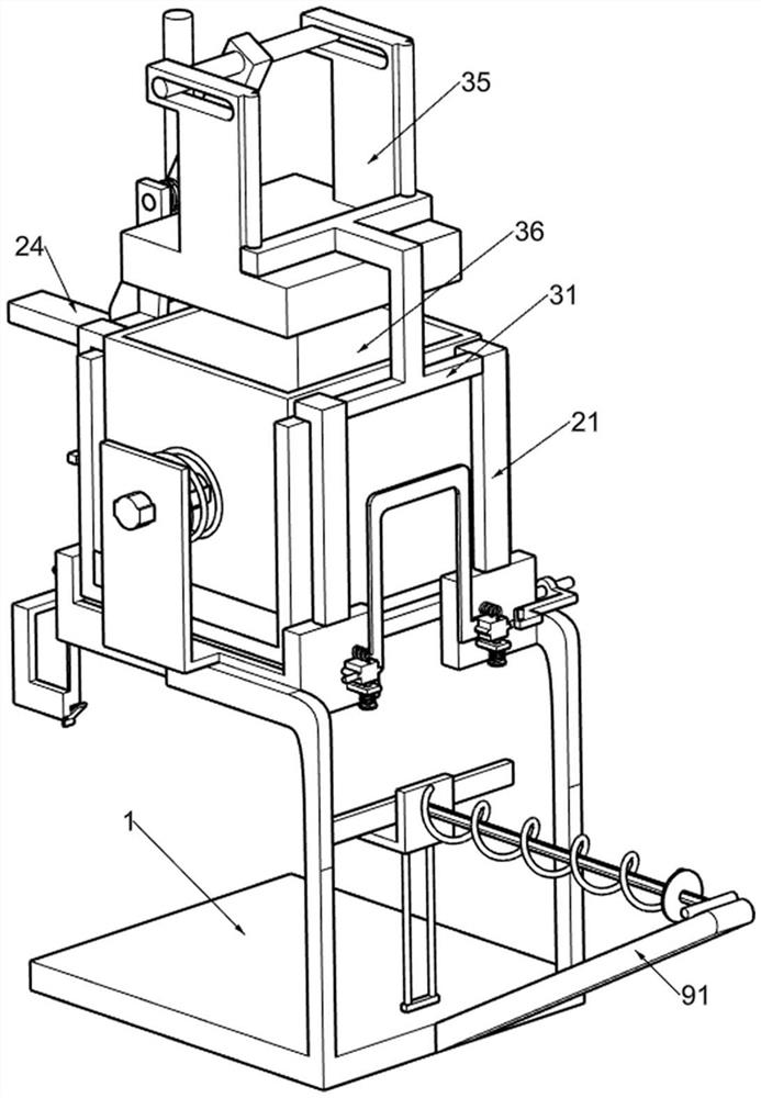 Reciprocating type blank pressing device for rare earth permanent magnet production