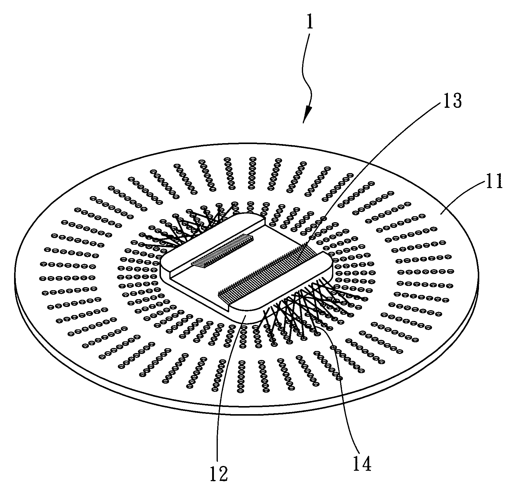 Treating method for probes positioned on a test card