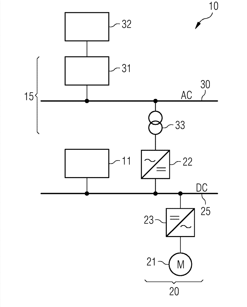 Power supply system for an electrical drive of a marine vessel