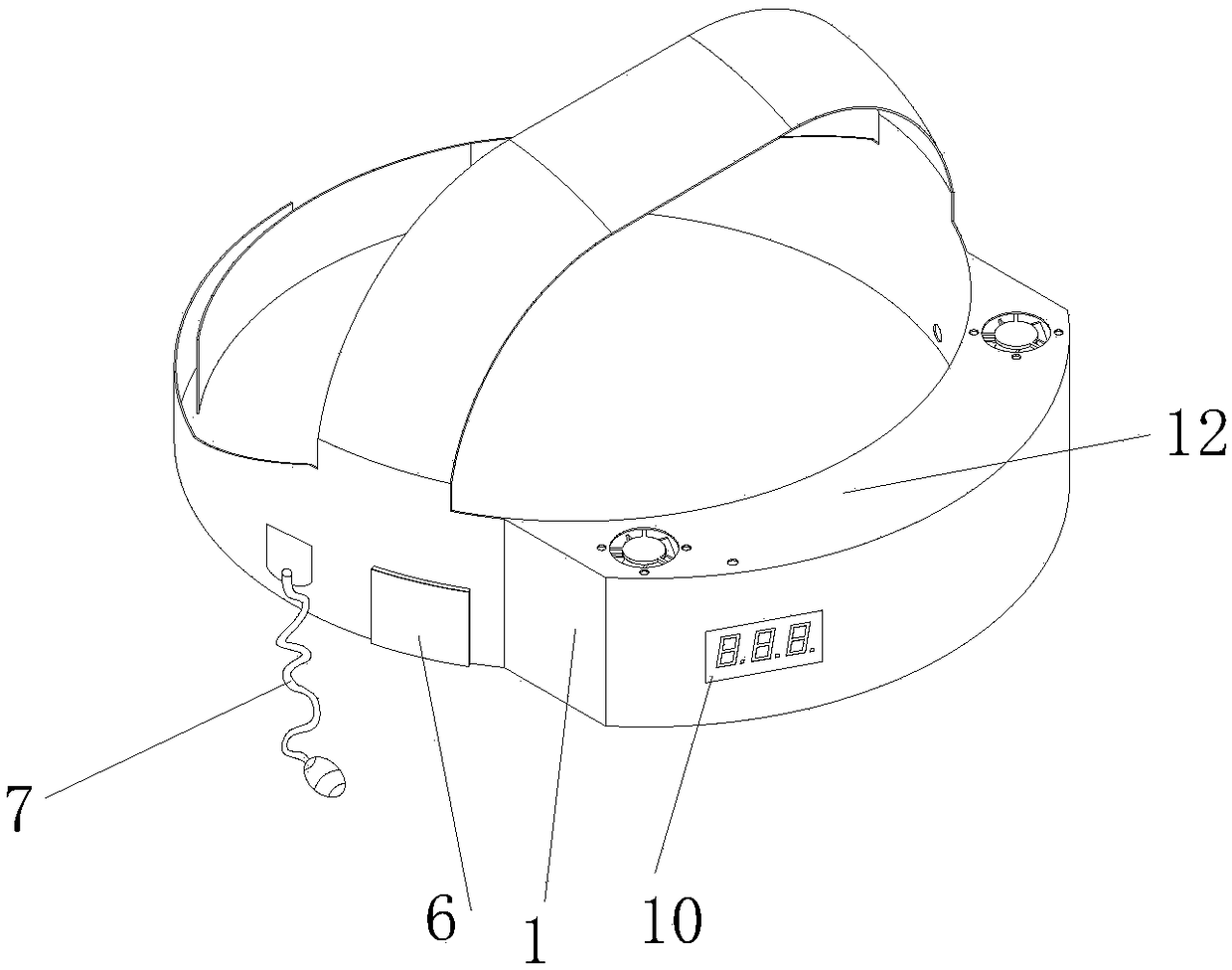 Head-mounted automatic cooling device and a cooling method