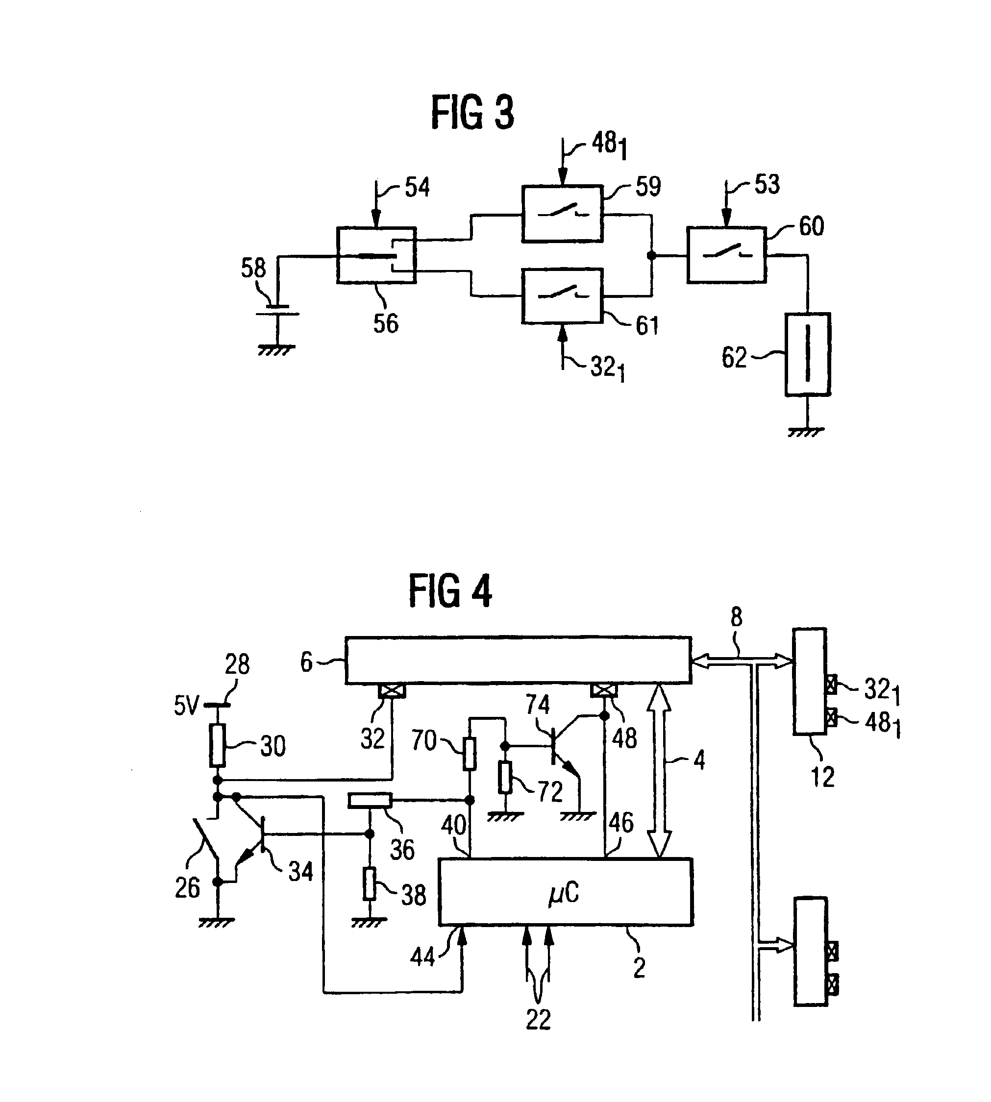 System for controlling the operation of modules using information transmitted from a control device via a data bus, a trigger device and a test circuit